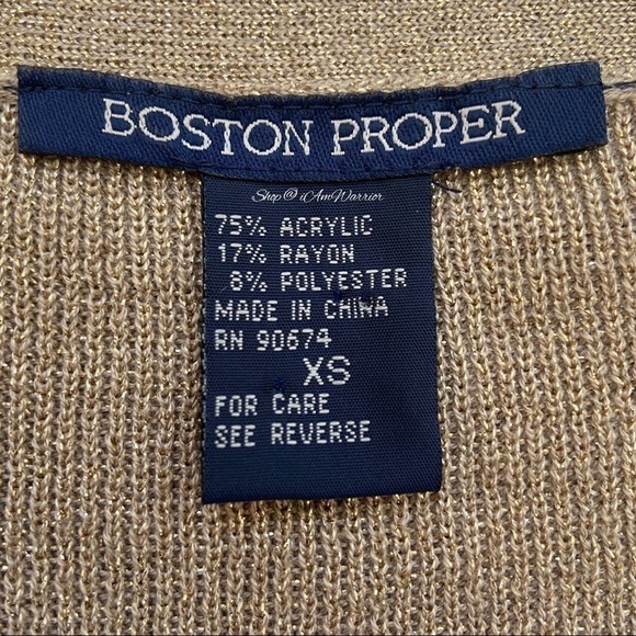 Boston Proper gold metallic cardigan duster *shop@iamwarrior - Picture 7 of 8